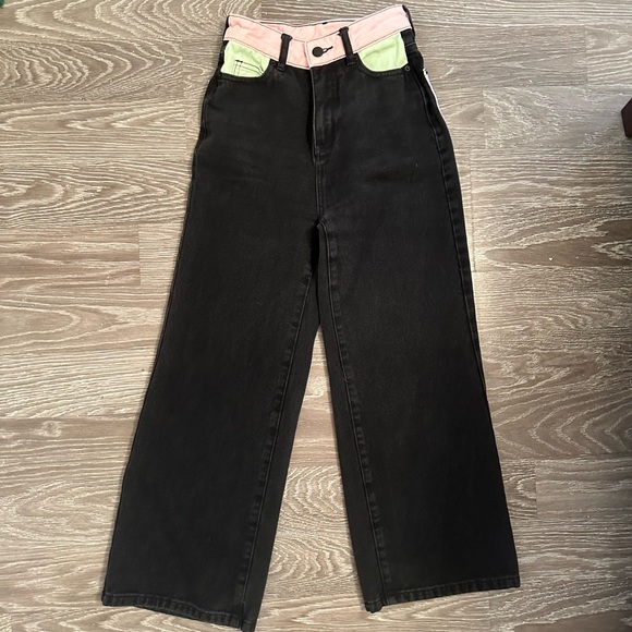 TWIK wide leg black colorful jeans - Picture 3 of 4